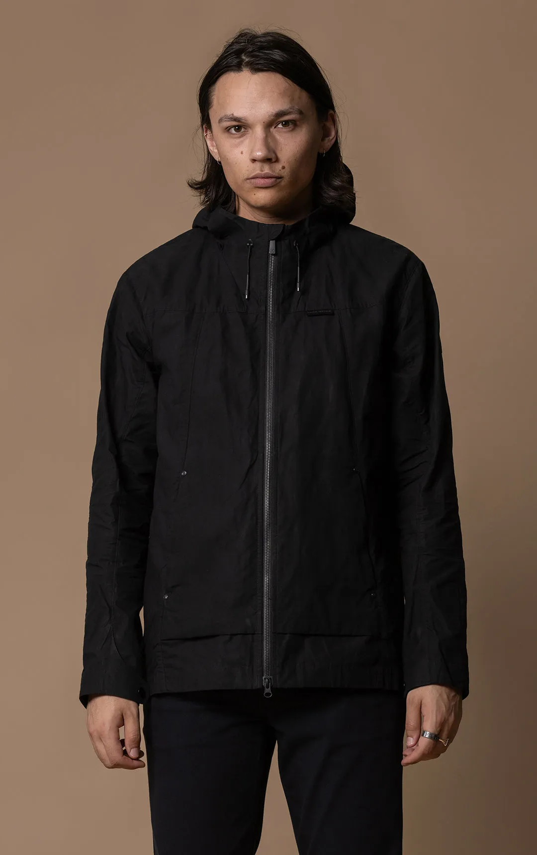 WAXED COTTON HOODED JACKET - CLEARANCE