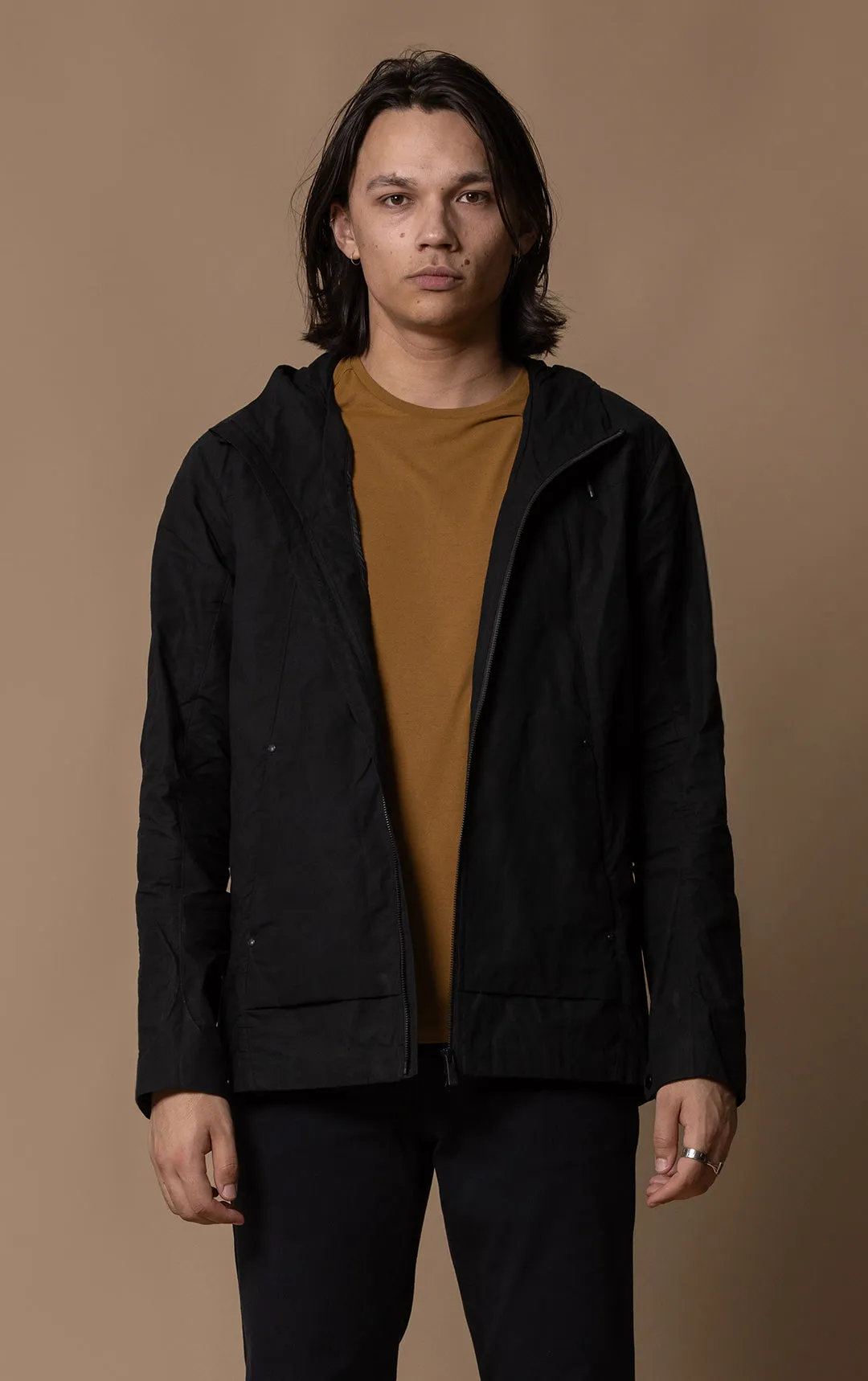 WAXED COTTON HOODED JACKET - CLEARANCE