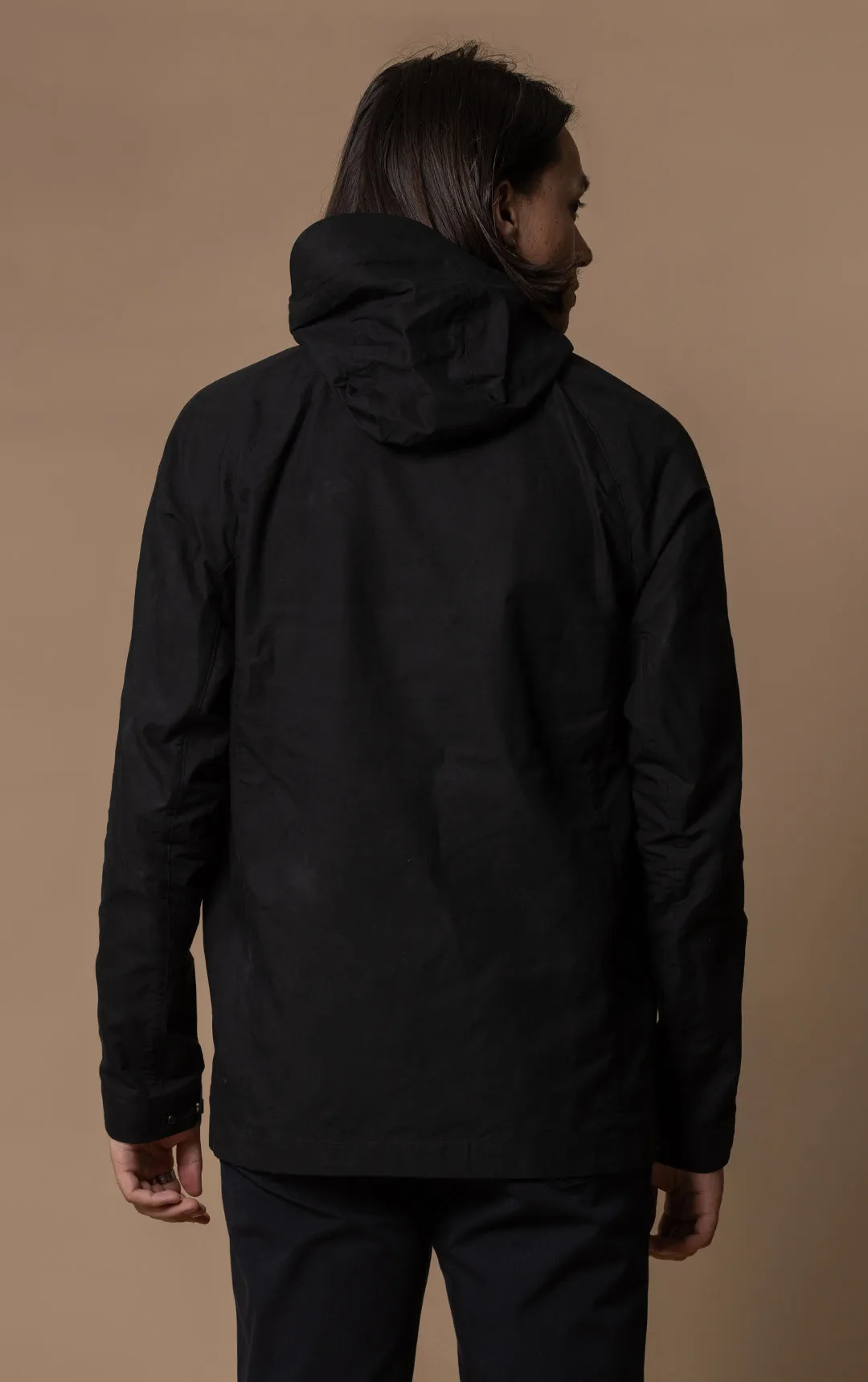 WAXED COTTON HOODED JACKET - CLEARANCE