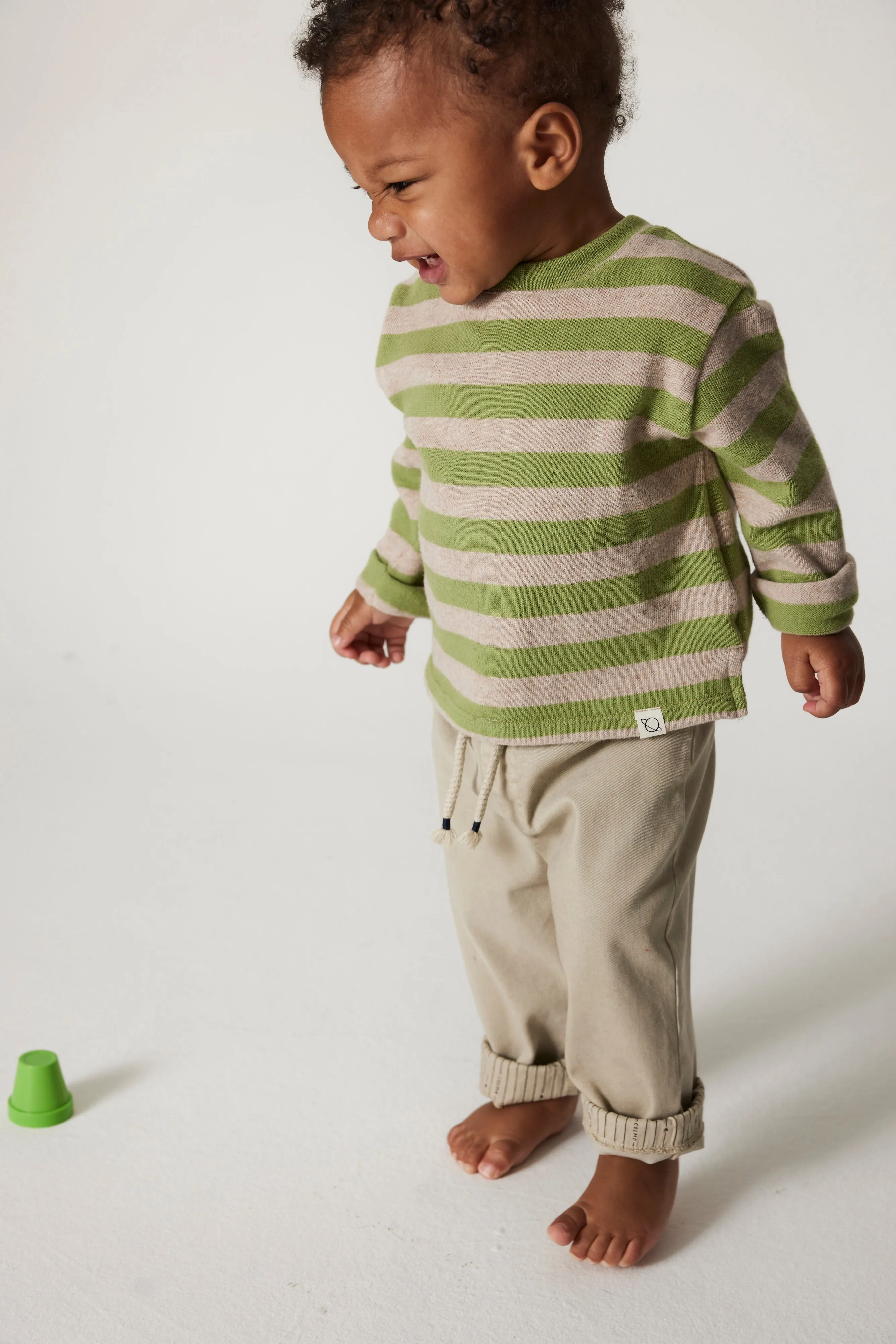 WIDE STRIPES BABY SWEATER