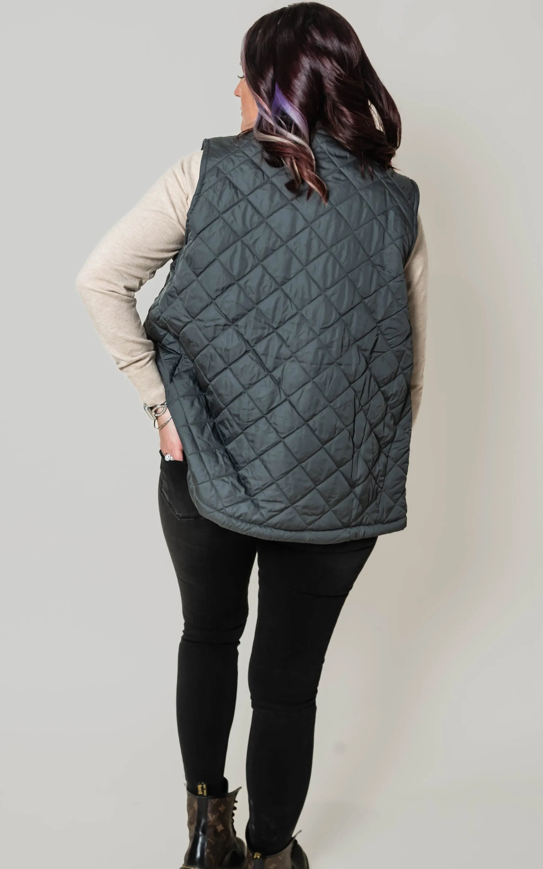 Winter Park Quilted Vest - Graphite**