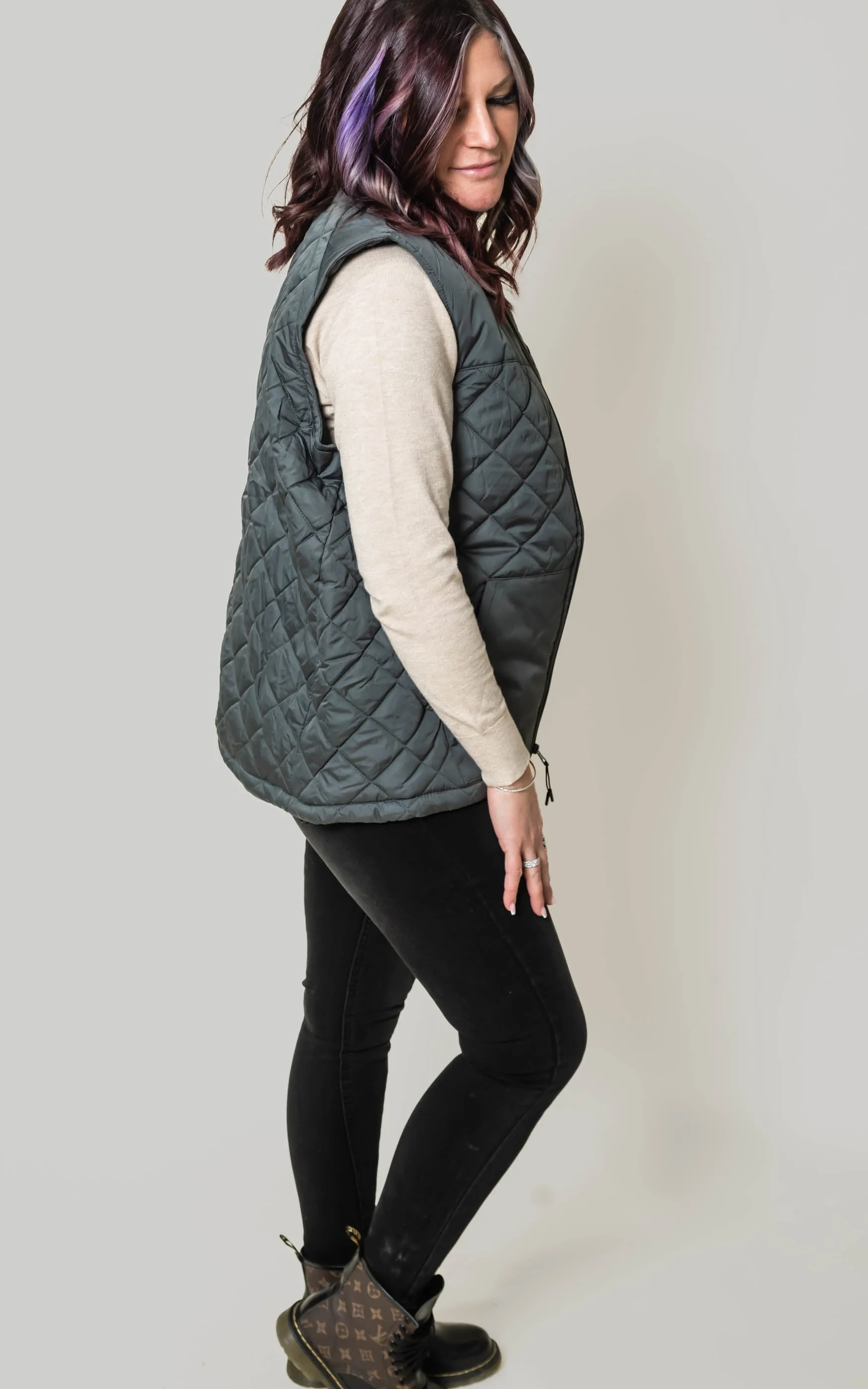 Winter Park Quilted Vest - Graphite**