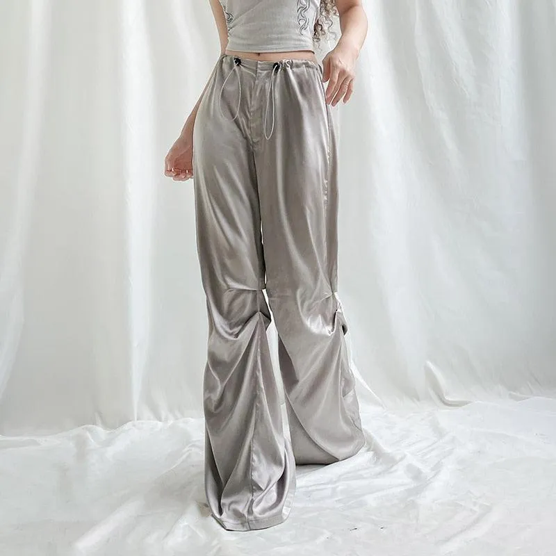 Y2K Satin Wide Leg Pants