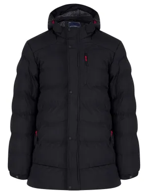 Yorkshire 2 Quilted Puffer Coat with Hood in Jet Black - Tokyo Laundry